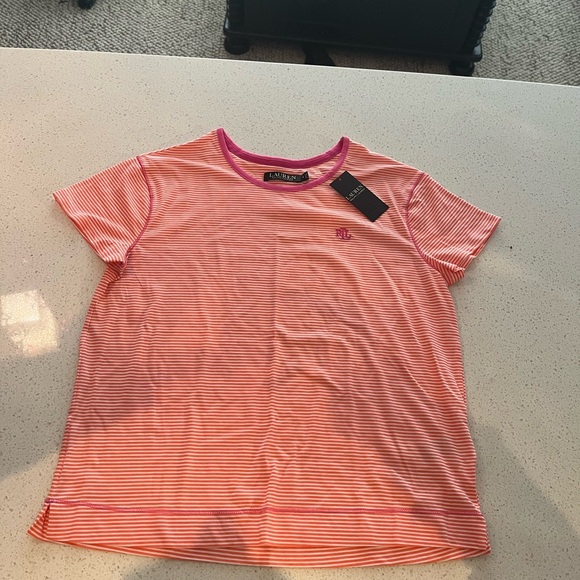 NWT Lauren by Ralph Lauren Striped Orange and White Pajamas - Picture 8 of 13